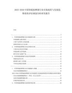 2025-2030中國智能按摩器行業(yè)市場現(xiàn)狀與發(fā)展趨勢投資評估規(guī)劃分析研究報告