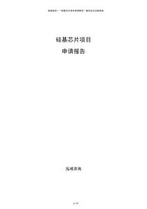 硅基芯片項目申請報告
