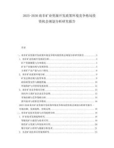 2025-2030南非礦業(yè)資源開發(fā)政策環(huán)境競爭格局投資機(jī)會規(guī)劃分析研究報告