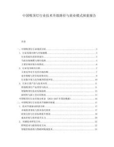 中國吸頂燈行業(yè)技術(shù)升級路徑與商業(yè)模式探索報告