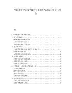 中國數(shù)據(jù)中心液冷技術(shù)節(jié)能效益與改造方案研究報告