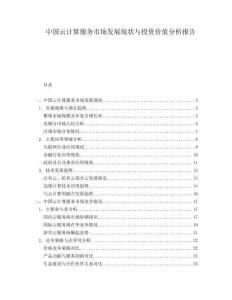 中國(guó)云計(jì)算服務(wù)市場(chǎng)發(fā)展現(xiàn)狀與投資價(jià)值分析報(bào)告