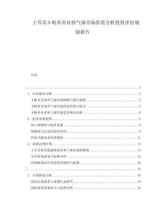 土耳其卡帕多奇亞熱氣球市場供需分析投資評估規劃報告
