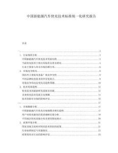 中國新能源汽車快充技術(shù)標(biāo)準(zhǔn)統(tǒng)一化研究報(bào)告