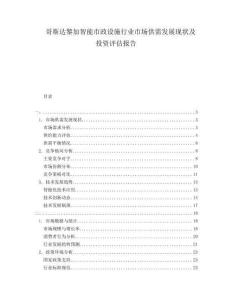 哥斯達黎加智能市政設(shè)施行業(yè)市場供需發(fā)展現(xiàn)狀及投資評估報告