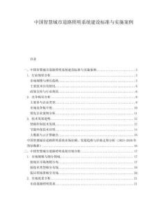 中國智慧城市道路照明系統建設標準與實施案例
