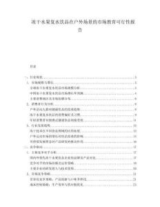 凍干水果復(fù)水飲品在戶外場景的市場教育可行性報告