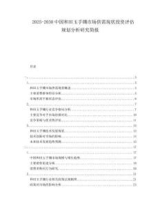 2025-2030中國和田玉手鐲市場供需現(xiàn)狀投資評估規(guī)劃分析研究簡報(bào)