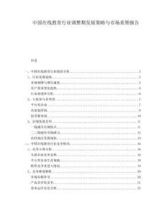 中國在線教育行業調整期發展策略與市場重塑報告