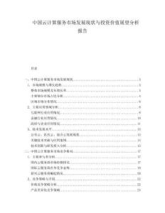 中國(guó)云計(jì)算服務(wù)市場(chǎng)發(fā)展現(xiàn)狀與投資價(jià)值展望分析報(bào)告