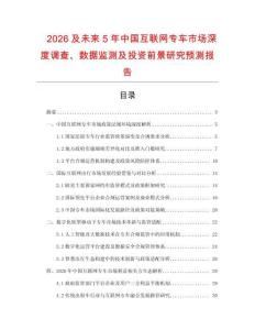 2026及未來5年中國互聯網專車市場深度調查、數據監測及投資前景研究預測報告
