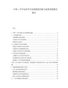 中國二手車電商平臺發(fā)展瓶頸突破與流量變現(xiàn)模式報告