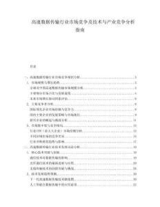 高速數(shù)據(jù)傳輸行業(yè)市場競爭及技術(shù)與產(chǎn)業(yè)競爭分析指南