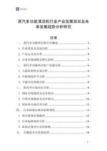 蒸汽多功能清潔機(jī)行業(yè)產(chǎn)業(yè)發(fā)展現(xiàn)狀及未來(lái)發(fā)展趨勢(shì)分析研究