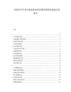 哈弗汽車行業(yè)市場發(fā)展前景品牌營銷投資規(guī)劃分析報(bào)告