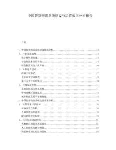 中國(guó)智慧物流系統(tǒng)建設(shè)與運(yùn)營(yíng)效率分析報(bào)告