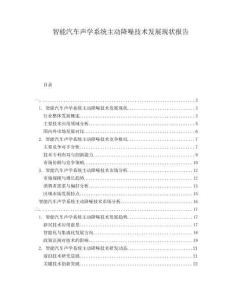 智能汽車聲學(xué)系統(tǒng)主動(dòng)降噪技術(shù)發(fā)展現(xiàn)狀報(bào)告