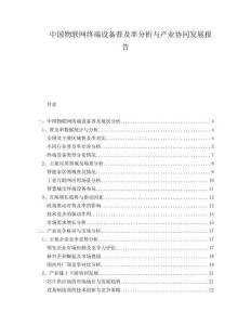中國物聯(lián)網(wǎng)終端設(shè)備普及率分析與產(chǎn)業(yè)協(xié)同發(fā)展報(bào)告
