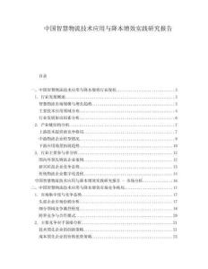 中國智慧物流技術應用與降本增效實踐研究報告