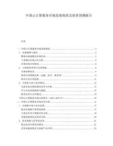 中國(guó)云計(jì)算服務(wù)市場(chǎng)發(fā)展現(xiàn)狀及前景預(yù)測(cè)報(bào)告