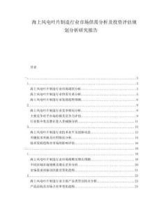 海上風(fēng)電葉片制造行業(yè)市場供需分析及投資評(píng)估規(guī)劃分析研究報(bào)告