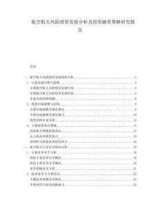 航空航天風(fēng)險(xiǎn)投資發(fā)展分析及投資融資策略研究報(bào)告