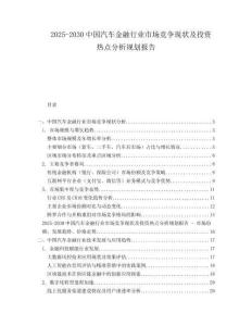 2025-2030中國(guó)汽車金融行業(yè)市場(chǎng)競(jìng)爭(zhēng)現(xiàn)狀及投資熱點(diǎn)分析規(guī)劃報(bào)告