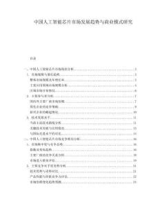 中國人工智能芯片市場發(fā)展趨勢與商業(yè)模式研究