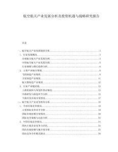 航空航天產(chǎn)業(yè)發(fā)展分析及投資機遇與戰(zhàn)略研究報告