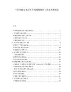 中國智能穿戴設(shè)備市場發(fā)展現(xiàn)狀與前景預(yù)測報告