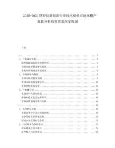 2025-2030精密儀器制造行業(yè)技術(shù)壁壘市場(chǎng)規(guī)模產(chǎn)業(yè)鏈分析投資需求深度規(guī)劃