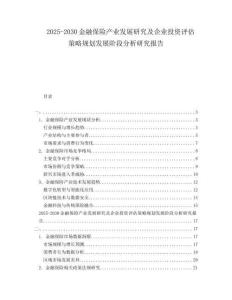 2025-2030金融保險(xiǎn)產(chǎn)業(yè)發(fā)展研究及企業(yè)投資評(píng)估策略規(guī)劃發(fā)展階段分析研究報(bào)告