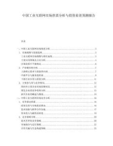 中國工業(yè)互聯(lián)網(wǎng)市場供需分析與投資前景預(yù)測報告