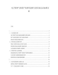 電子特種氣體國產化替代進程與供應商認證標準分析