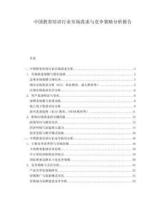 中國教育培訓(xùn)行業(yè)市場需求與競爭策略分析報告