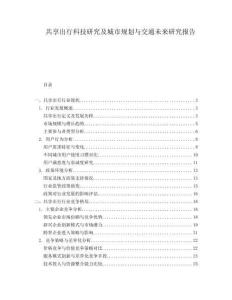 共享出行科技研究及城市規(guī)劃與交通未來(lái)研究報(bào)告