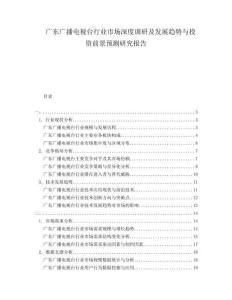 廣東廣播電視臺行業(yè)市場深度調(diào)研及發(fā)展趨勢與投資前景預(yù)測研究報告