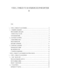 中國人工智能芯片行業(yè)市場現(xiàn)狀及競爭格局研究報告
