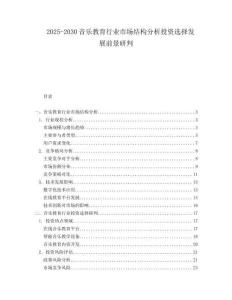 2025-2030音樂教育行業(yè)市場(chǎng)結(jié)構(gòu)分析投資選擇發(fā)展前景研判