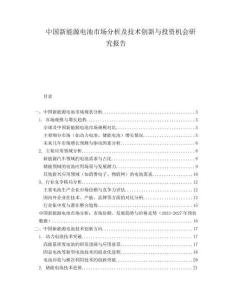 中國(guó)新能源電池市場(chǎng)分析及技術(shù)創(chuàng)新與投資機(jī)會(huì)研究報(bào)告