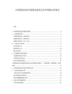 中國(guó)跨境電商市場(chǎng)格局演變及競(jìng)爭(zhēng)策略分析報(bào)告
