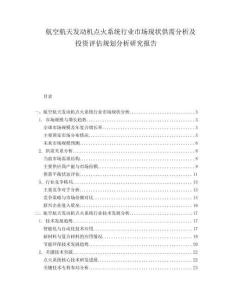 航空航天發(fā)動(dòng)機(jī)點(diǎn)火系統(tǒng)行業(yè)市場現(xiàn)狀供需分析及投資評估規(guī)劃分析研究報(bào)告