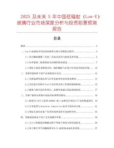 2025及未來5年中國低輻射（Low-E）玻璃行業市場深度分析與投資前景預測報告