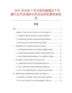 2025及未來5年中國電磁感應干手器行業市場調研分析及投資前景預測報告
