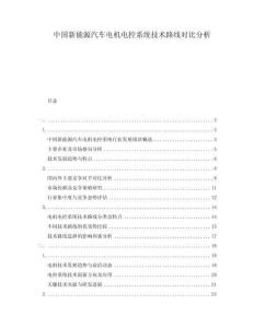 中國新能源汽車電機(jī)電控系統(tǒng)技術(shù)路線對比分析