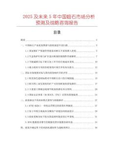 2025及未來5年中國蛭石市場分析預(yù)測及戰(zhàn)略咨詢報告