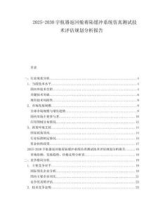 2025-2030宇航器返回艙著陸緩沖系統(tǒng)仿真測試技術評估規(guī)劃分析報告