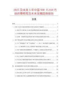 2025及未來5年中國NOR FLASH市場(chǎng)供需格局及未來發(fā)展趨勢(shì)報(bào)告