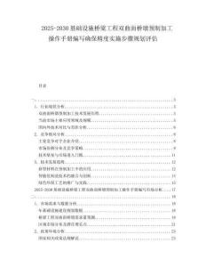 2025-2030基礎(chǔ)設(shè)施橋梁工程雙曲面橋墩預(yù)制加工操作手冊(cè)編寫確保精度實(shí)施步驟規(guī)劃評(píng)估