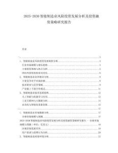 2025-2030智能制造業(yè)風(fēng)險(xiǎn)投資發(fā)展分析及投資融資策略研究報(bào)告